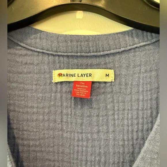 Marine Layer Willow Double Cloth Midi Dress in Periwinkle, M - Picture 10 of 13